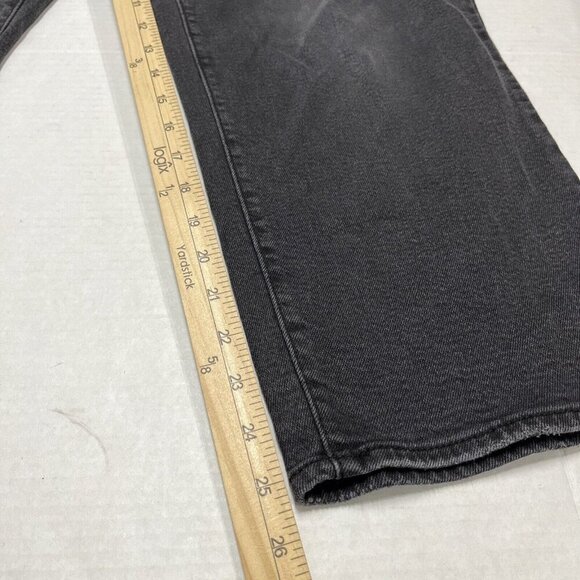 Levis Jeans Womens 24W Wedgie Straight Black Distressed Button Fly Busted Knee - Picture 5 of 12